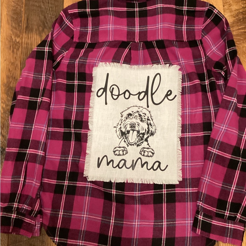 Plaid Button Down Shirt - Pink and Black